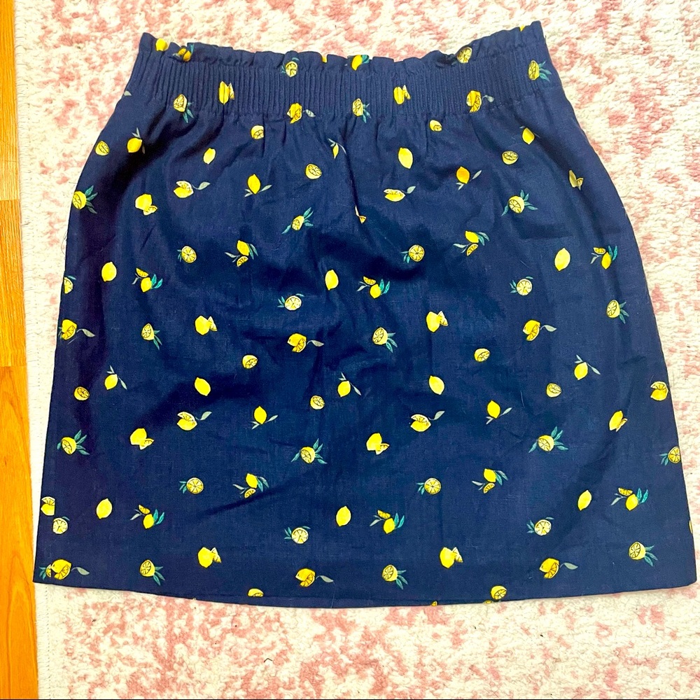 J CREW Factory NWT sz 6 lemons skirt (navy) - Picture 2 of 5
